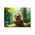 thumbnail image 5 of RKSupls Rectangle Dining Tablecloth Cute Sloth Sign Jungle Animal Print, Washable Wipeable Stain & Wrinkle Resistant Polyester Tablecloth for Kitchen Picnic Party, 5 of 7