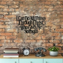 HELLOYOUNG 15.75 - Inch Metal Wall Art – I Can Do All Things Through Christ  Iron Painting with Cross Faithbased Wall Decor Inspired Cutout Design Inspirational Wall Decor  Faith-Based Home Decor