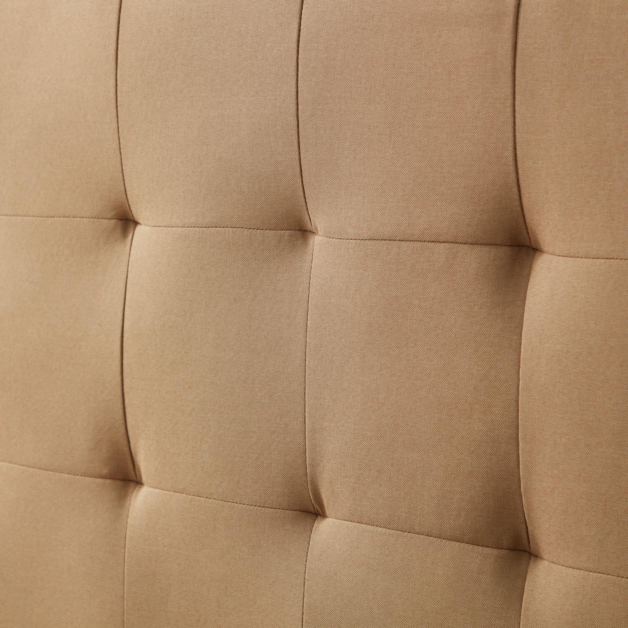 Rest Haven Gresham Tufted Upholstered Bed, King, Beige (Box Spring Required)