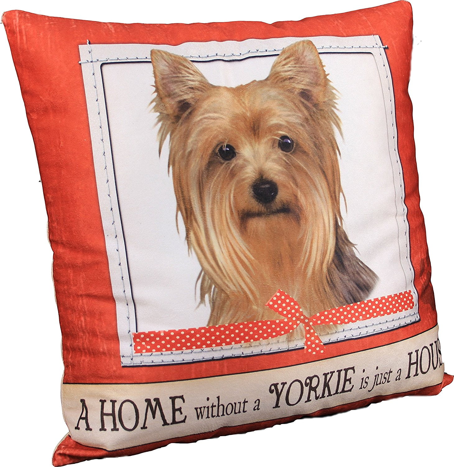 Yorkies Throw Pillow Yorkies In A Bag Decorative Pillows Yorkshire Terriers Room Decor