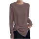 thumbnail image 2 of Neewe Womens Long Sleeve Shirts Basic Tee Fall Trendy Pleated Casual Slim Basic Comfy 2026 Fashion, 2 of 5