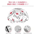thumbnail image 5 of Easygdp I Love My Dad Shower Caps for Women, Double Waterproof Layers Shower Cap, Quick Drying Bath Hair Cap Reusable, 5 of 9