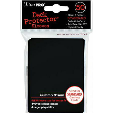DP: Solid BK (50) Deck Protector Sleeves: 50 Black Ultra Pro