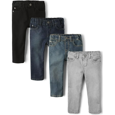 The Children's Place Baby & Toddler Boys Skinny Denim Jeans, 4-Pack, Sizes 6M-5T