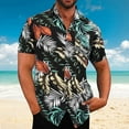 thumbnail image 2 of Mens Spring Summer Shirt Casual Hawaiian Beach Tropical ButtonUp Top Shirt Printed Short Sleeve Shirt, 2 of 5