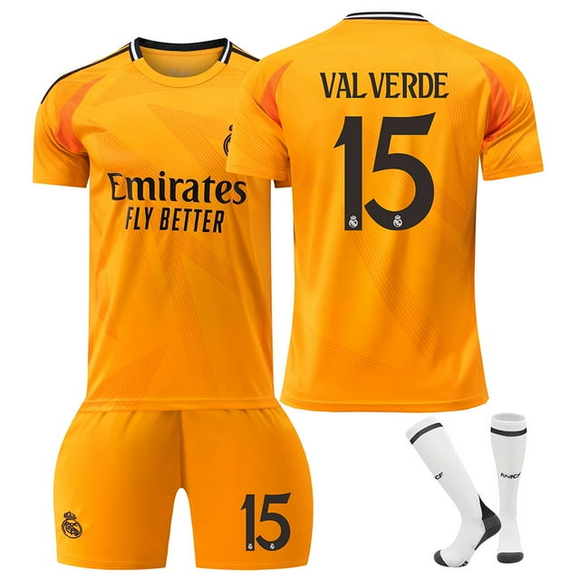 24-25 Real Madrid away football shirts kids football equipment no. 15 Valverde No. 15 Valverde