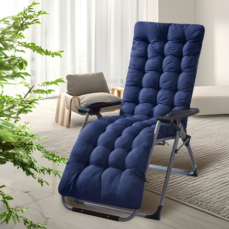 HioHa Chaise Lounge Cushion  67x20x3 inch Rocking Chair Cushion with Ties and Top Cover  Patio Swing Bench Cushion Sofa Mat for Outdoor Indoor Furniture(Blue) (( Cushion Only )))