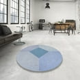 thumbnail image 3 of Ahgly Company Indoor Round Patterned Steel Blue Novelty Area Rugs, 5' Round, 3 of 6