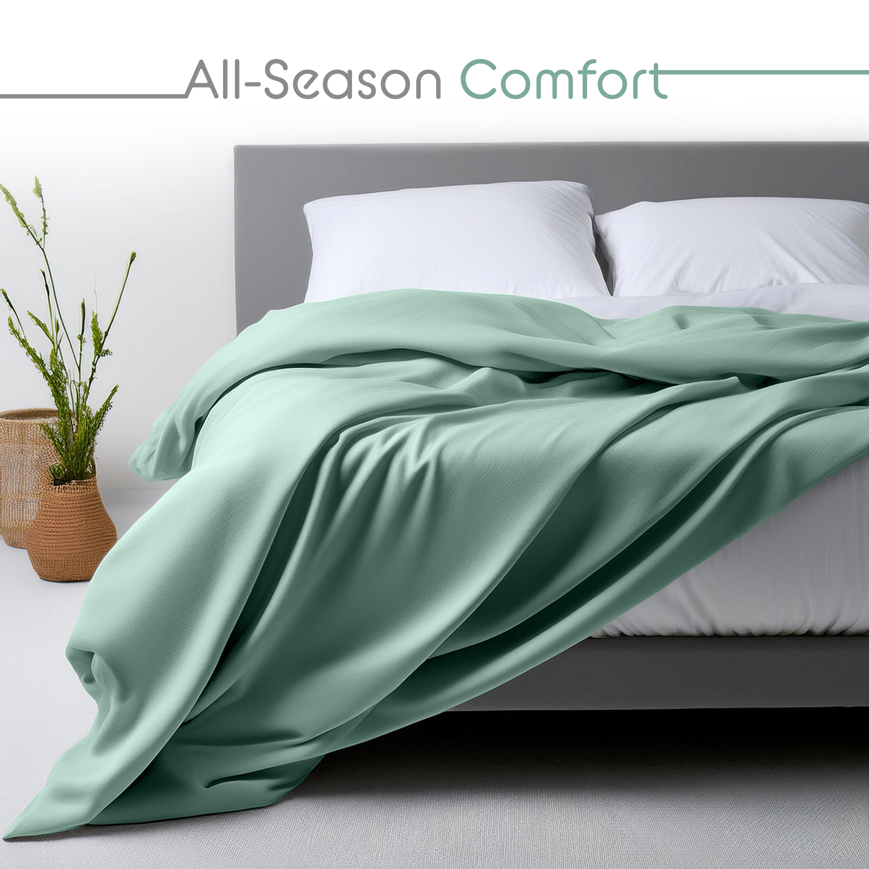 Vellux Jersey Knit 4-Piece Queen Sheet Set, Cotton Blend, Sage