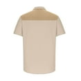 thumbnail image 4 of JURANMO Hawaiian Shirt for Men Summer Short Sleeve Funny Button Down Shirts Casual Lapel Bowling Shirts Color Block Vacation Tops Sales Today Clearance Beige L, 4 of 6