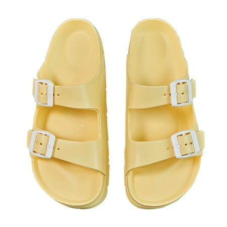 

Women’s Comfortable Footbed Sandals Flat Slid Adult Female Cut Flip-flops Chunky Heel Sandals for Women Summer Shoes