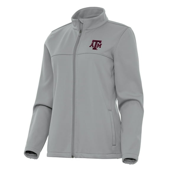 Women's Antigua Gray Texas A&M Aggies Links 2 Full-Zip Golf Jacket