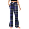 thumbnail image 3 of Horkkom Plaid Pajama Pants Women Mens Elastic Waist Casual Comfy Bottoms Loose Spring Fall Pajamas Sleepwear Full Length Pants with Pockets XL, 3 of 6