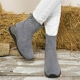 thumbnail image 4 of Gray Women Casual Boots With Suede Wedge Heel Detail And Side Zipper For Everyday Comfort And Slight Lift Perfect For Winter Fall, 4 of 9