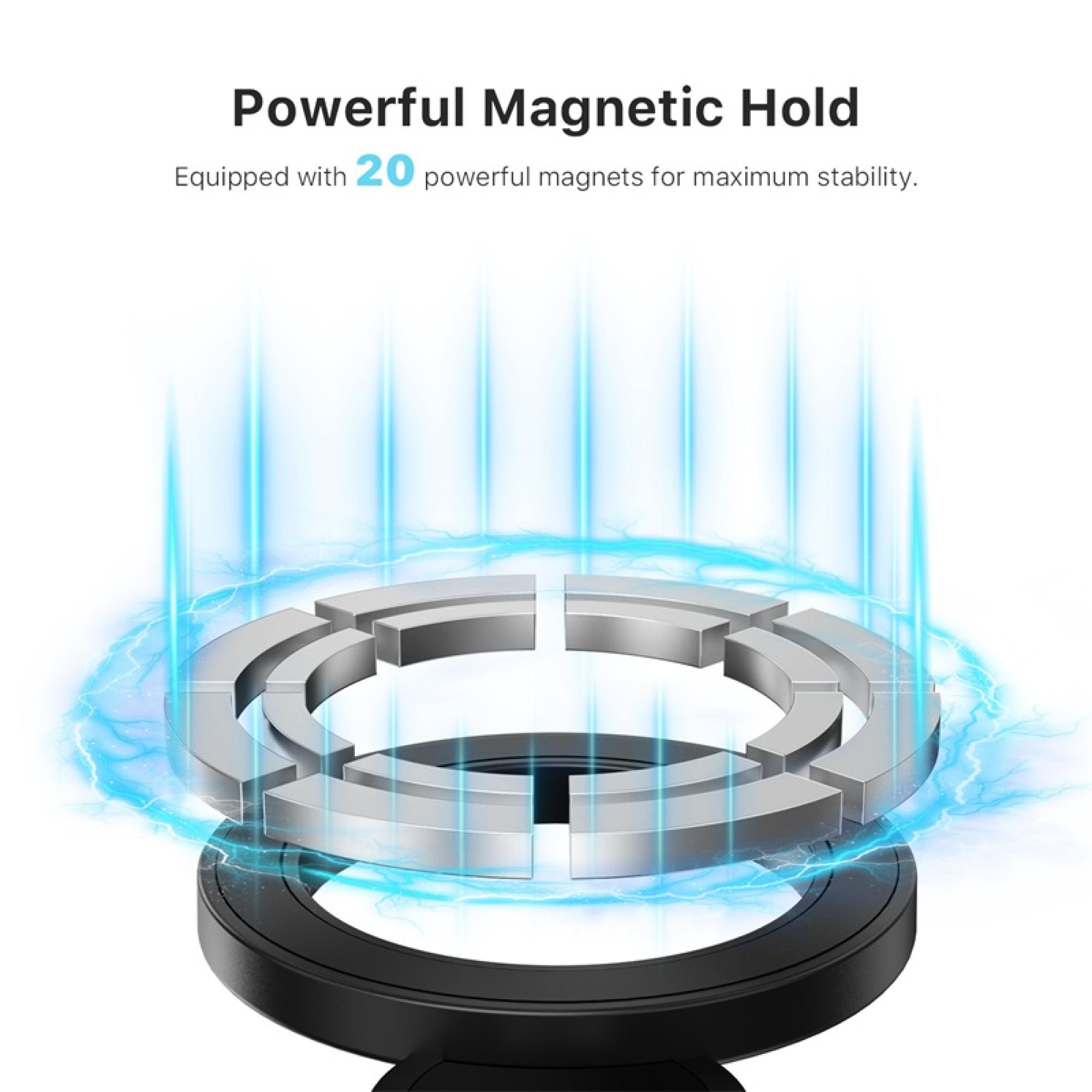 Car Vent Mount – Universal Magnetic Phone Holder with 360° Adjustable Rotation, Black