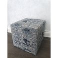 thumbnail image 2 of Pouf Pouf Carré Bleu 16" x 16" Contemporain Distressed, 2 of 3