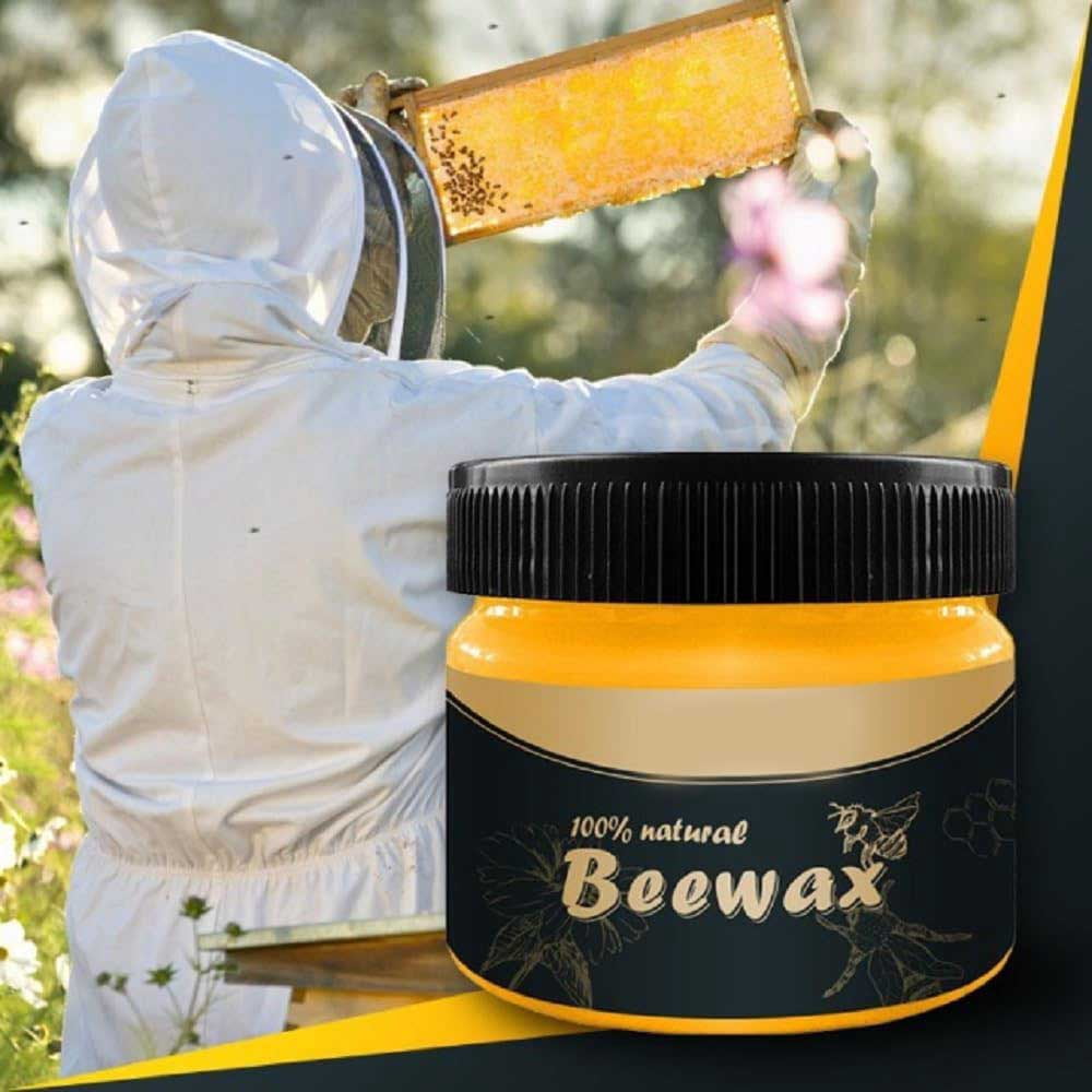 Wood Seasoning Beeswax,Beeswax Furniture Polish, Wood Furniture Cleaner for Wood Doors,Tables,Chairs and Floors