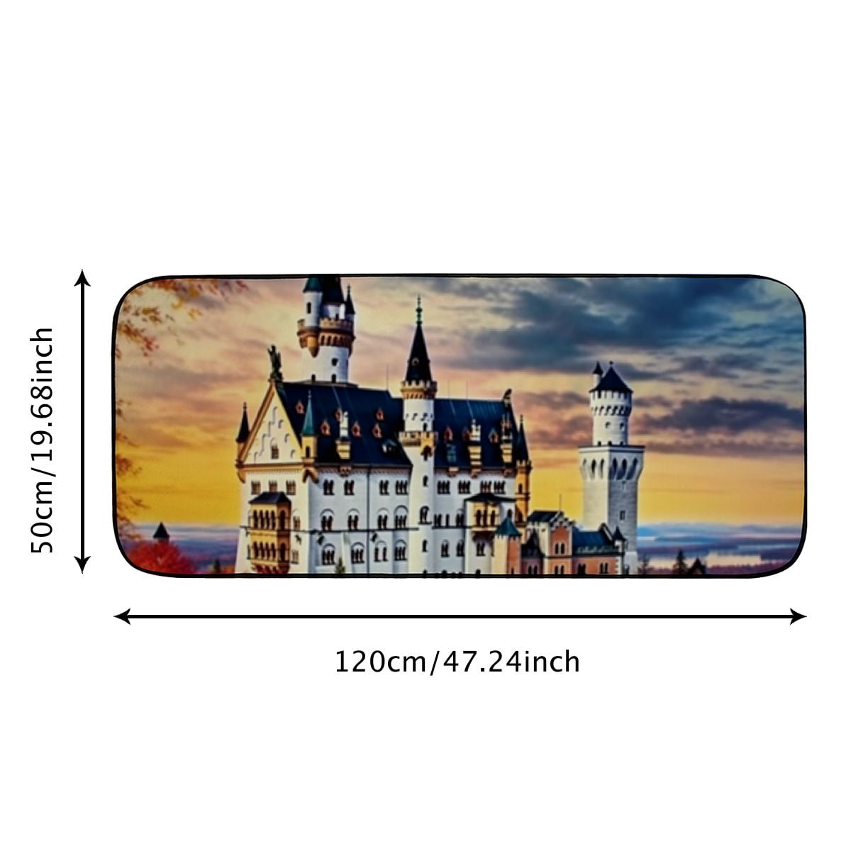 PHYHOO Castle Door Mats with Non-Slip Rubber Backing Mat for Indoor Outdoor Home Patios Garden Entrance Decor 19.68*47.24 in
