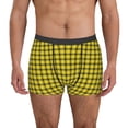 thumbnail image 2 of KLL Yellow Checkered Plaid Men's Cotton Boxer Briefs Underwear-X-Large, 2 of 7