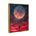 thumbnail image 3 of Stupell Industries Person Swinging From Moon Nature Painting Gold Floater Framed Art Print Wall Art, 17 x 21, 3 of 9