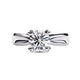 thumbnail image 2 of Solitaire Engagement Rings for Women | Center 7MM Round Cut Lab Created Moissanite Wedding Promise Rings for Her in 14K Solid White Gold, Ring Size 8.5, 2 of 6