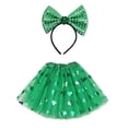 thumbnail image 4 of Falda de tul para el Día de San Patricio, diadema, tocado, cosplay, conjunto de diadema de tutú para mujer Verde con trébol, 4 of 9
