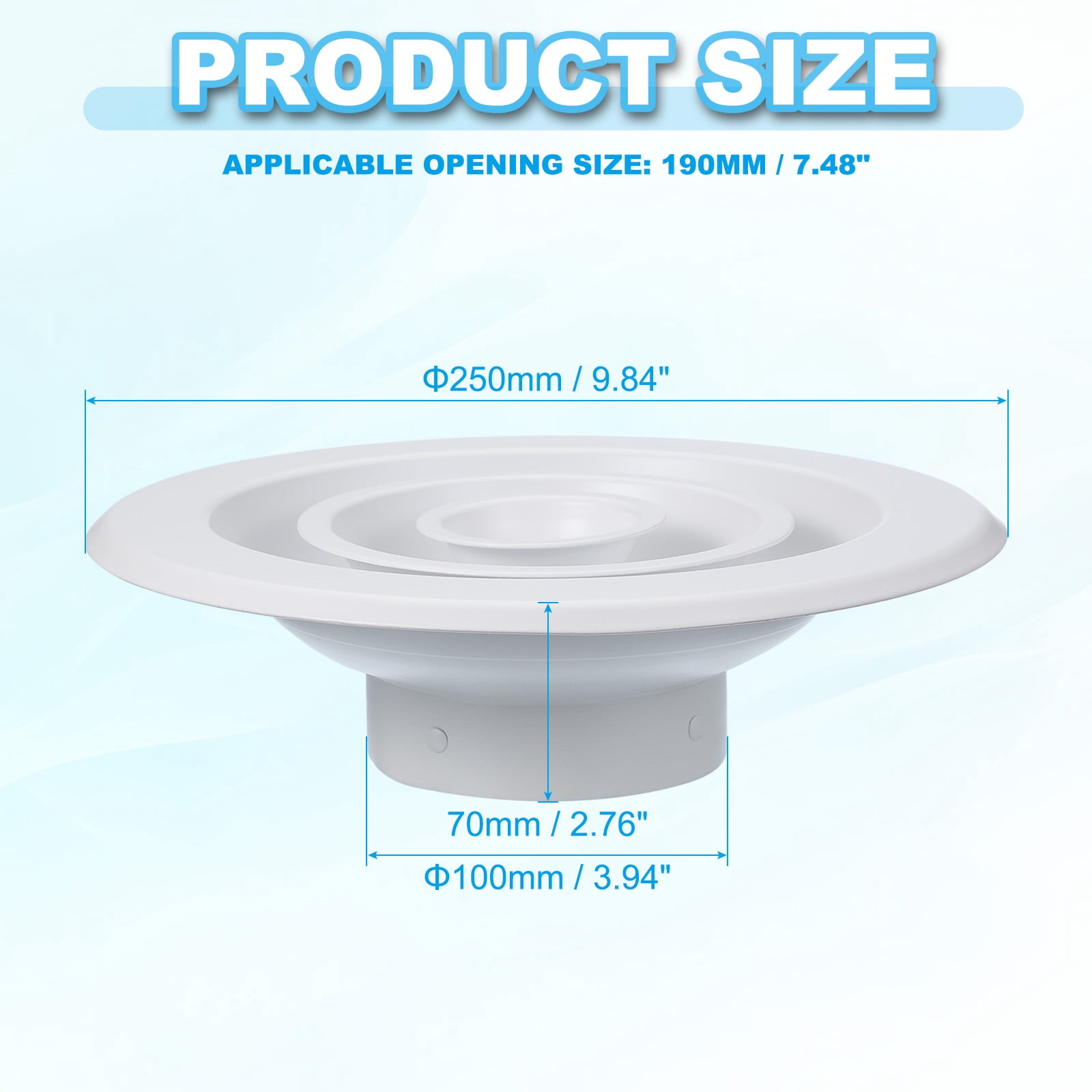 4" Round Air Vent, Aluminum Ceiling Diffuser Air Supply or Exhaust Ventilation HVAC Air Conditioning Duct Cover