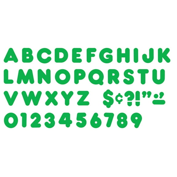 Green 4-Inch Casual Uppercase Ready Letters [T458]