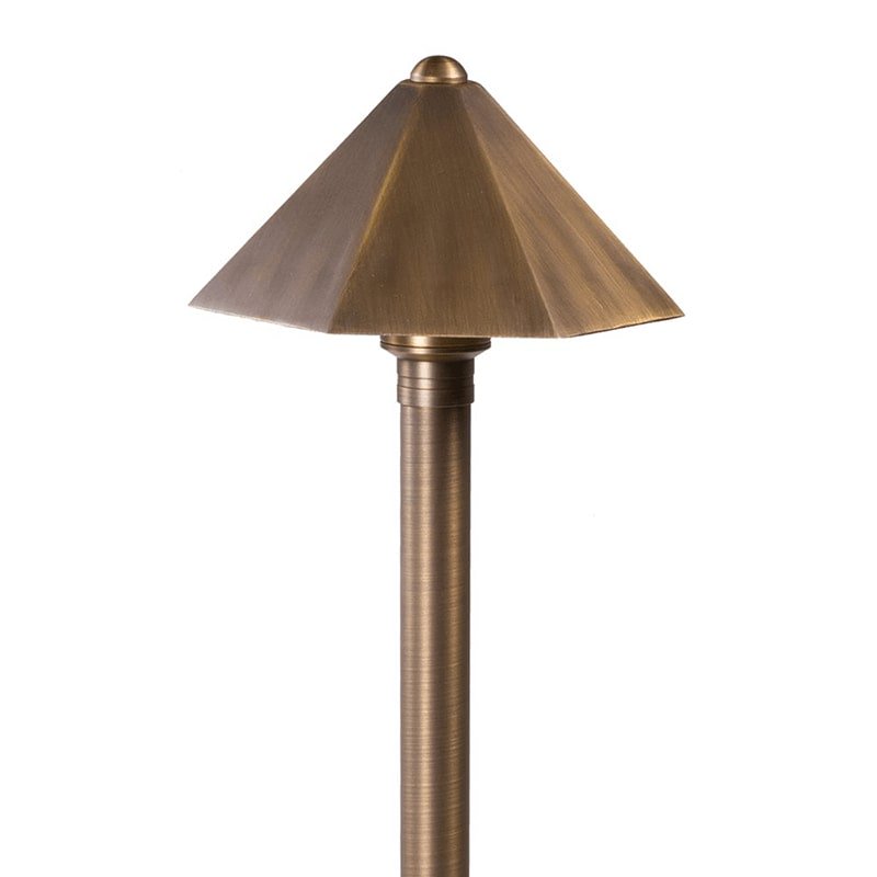 VOLT Parasol 12V Brass Path Light (25" Tall) with Bulb