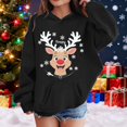 thumbnail image 4 of Big Girls Graphic Hoodie Merry Christmas Print Hooded Sweatshirt Festive Pullover Top Fall Fashion Clothing Size 9-10T ,Black, 4 of 5