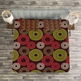 thumbnail image 3 of Ambesonne Geometric Quilted Bedspread Set 3 Pcs, Funky Vortex Lines, King Size, Lime Green Dark Brown, 3 of 3
