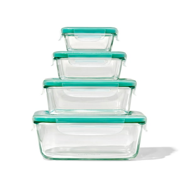OXO Softworks Smart Seal 8-Piece Everyday Glass Container Set