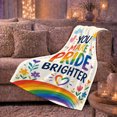 thumbnail image 6 of Bright Pride Message Rainbow Sun Hearts Cheerful Hand, Cozy Friendship Quote Scene, Warm Flannel Blanket for Living Room and Reading Nook, Art Lovers Friendship Gift, Artistic Home Decor, 6 of 9