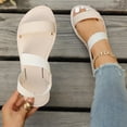 thumbnail image 2 of Summer Sandals for Women Flat Sandals with Elastic Straps,Open Toe Slip-On Shoes, 2 of 9