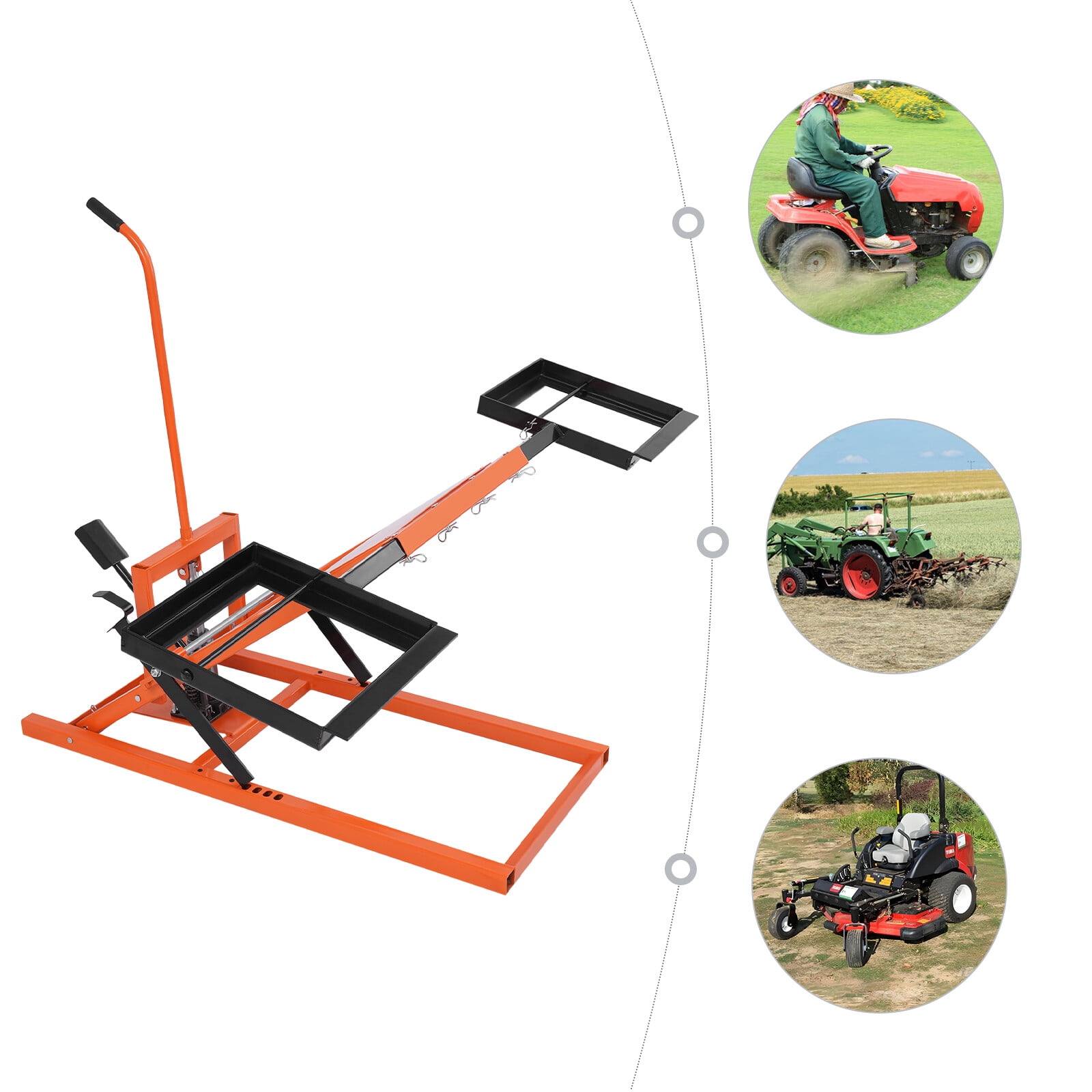 Heavy-Duty Lawn Mower Lift, 500LB Capacity Hydraulic Jack, 17.5-24in Lift Height for John Deere Tractors and Riding Mowers