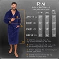 thumbnail image 3 of Ross Michaels Albornoz para hombre con cuello tipo chal, estilo envolvente, albornoz de forro polar de felpa de longitud media (azul marino, 3XL), 3 of 5