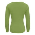 thumbnail image 4 of Women's Casual U Neck Solid Color Tight Long Sleeved T Shirt Top Womens Hiking Shirts Top Jr Fall Fashion Athletic Top Women Athletic Shirts Women Loose Fit Long Sleeves Womens Tee Shirt Loose Short, 4 of 4