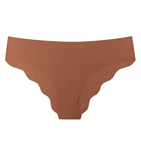 Fulorrnie Underwear for Women Breathable Cheeky Seamless Comfort Panty Sport Bikini Banded Waist Elastic Panties Coffee XL