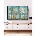thumbnail image 3 of Outdoor TV Cover 30 to 32 Inch Weatherproof, Vintage Oil Painting Art Waterproof TV Screen Protector for Outside Decor with Zipper and Pocket 30"L x 19"H&nbsp; , Daisy Bottle Jar Blue White, 3 of 7