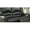 thumbnail image 2 of Transitional Living Room Furniture Formal Look 3pcs Motion Sofa set Black Bonded Leather Sofa Loveseat Chair, 2 of 5