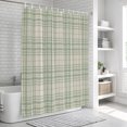 thumbnail image 6 of Buffalo Plaid Bathroom Shower Curtains with 12 Hooks Polyester Waterproof Shower Curtain for Stalls and Bathtubs Sage Green Olive Farmhouse Gingham Striped Decorative Bathroom Curtain 54x78 Inches, 6 of 9