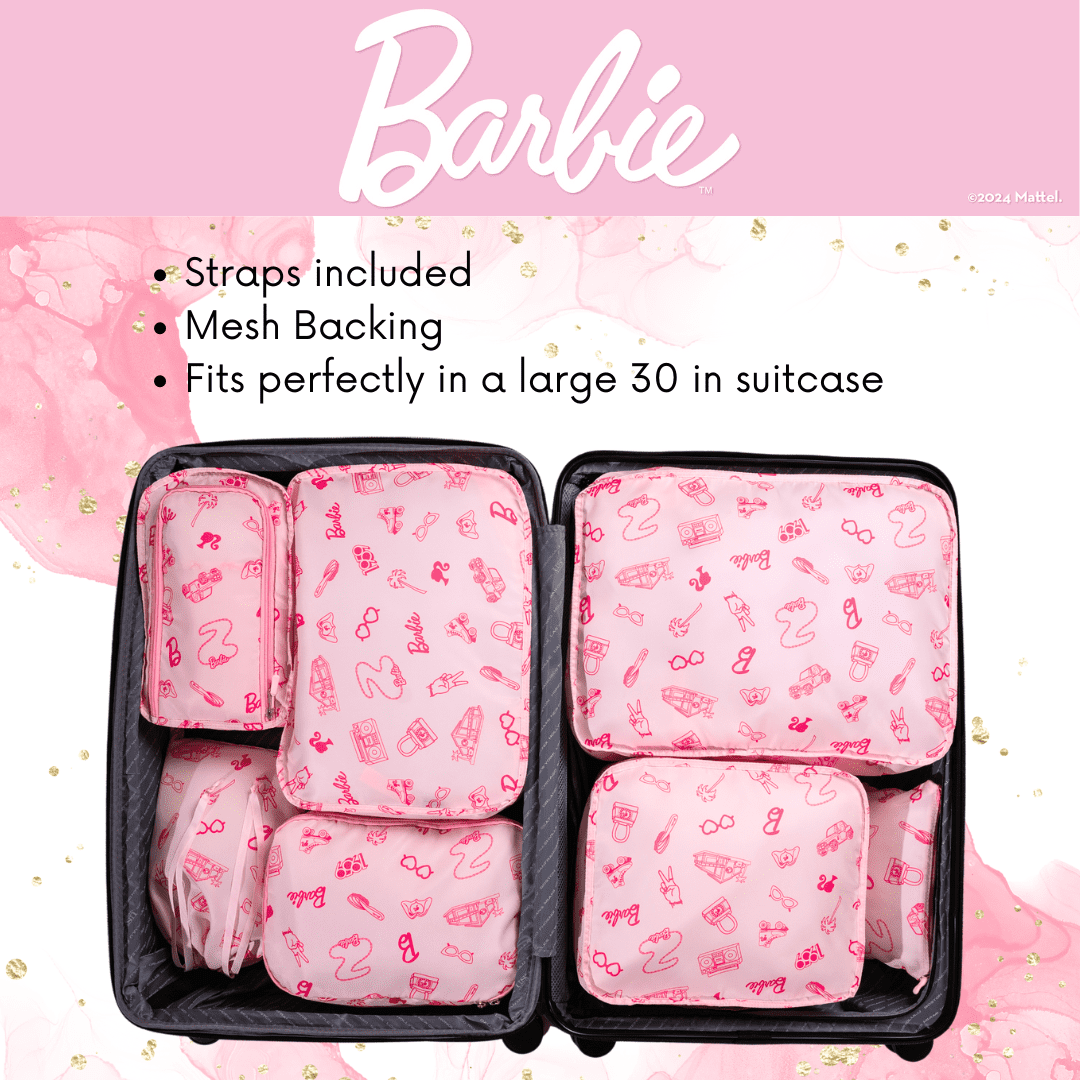 Barbie 7 Piece Packing Travel Cubes, Organizational Storage
