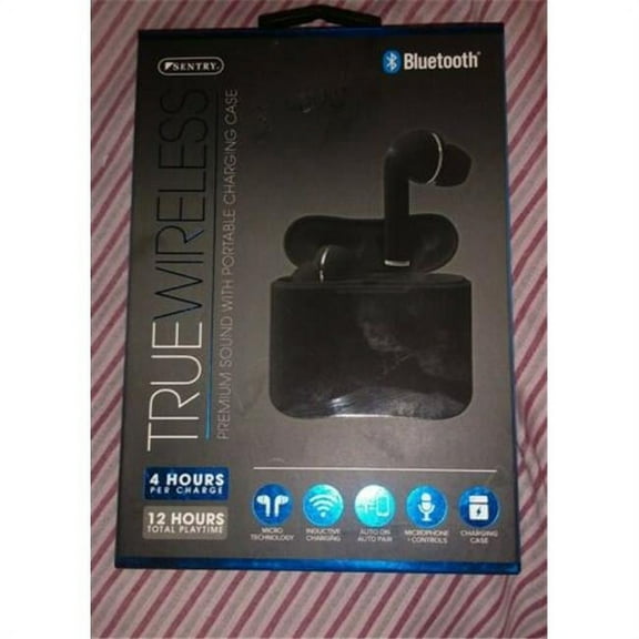 True Wireless Micro in Ear Buds with Charging Case, Black