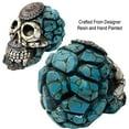 thumbnail image 5 of Urbalabs Day of The Dead DOD Gothic Floral Rose Flower Sugar Skull Decor Statue Skeleton Head Creepy Figurine Skull Gothic Colorful Skulls Dia De Los Muertos Decor (Teal Stone), 5 of 7