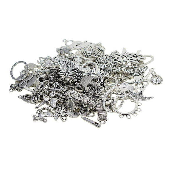 Yunhgft 100 Grams Charms Antique Silver Pendant Bead for DIY Jewelry Crafts Findings