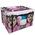 thumbnail image 1 of EREHome Cute Morkie puppy snuggled in a pink blanket Storage Bag Clear Window Storage Bins Boxes Large Capacity Foldable Stackable Organizer With Steel Metal Frame For Bedding,Clothes,Closets, Bedrooms, 1 of 3