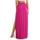 thumbnail image 5 of VISgogo Falda Elástica de Cintura Alta para Mujer, Falda Larga de Playa con Absorción de Sudor de Corte Suelto con Abertura Lateral de Color Sólido VISgogo  moda, 5 of 6