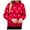 Red, variant on Lovskoo Sweaters for Women Comfortable Polka Dot Printing Long Sleeve Round Neck Sweater Top Hot Pink