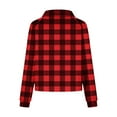 thumbnail image 4 of Ecqkame Women's Stand Collar Sweatshirts Fashion Printed Quarter Zip Long Sleeve Hoodless Sweatshirt Leisure Loose Pullover Top Red XL, 4 of 5