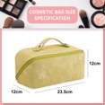 thumbnail image 2 of Bolsa de cosméticos de viaje para mujer, bolsa de maquillaje plana abierta, bolsa de cosméticos de cuero impermeable, bolsa de aseo de viaje de almacenamiento multifuncional, 2 of 5